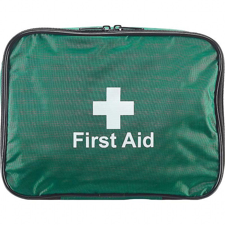 Allsports Compact Team First Aid Kit open with organized medical supplies for treating sports injuries on the field