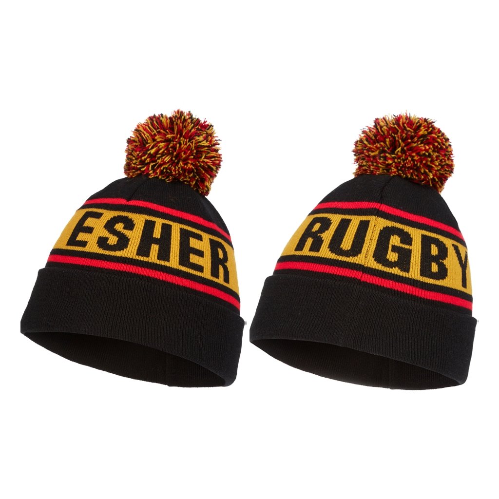 Ram Rugby custom knitted bobble hats in various colors, medium size, 100% acrylic, ideal for clubs and schools.
