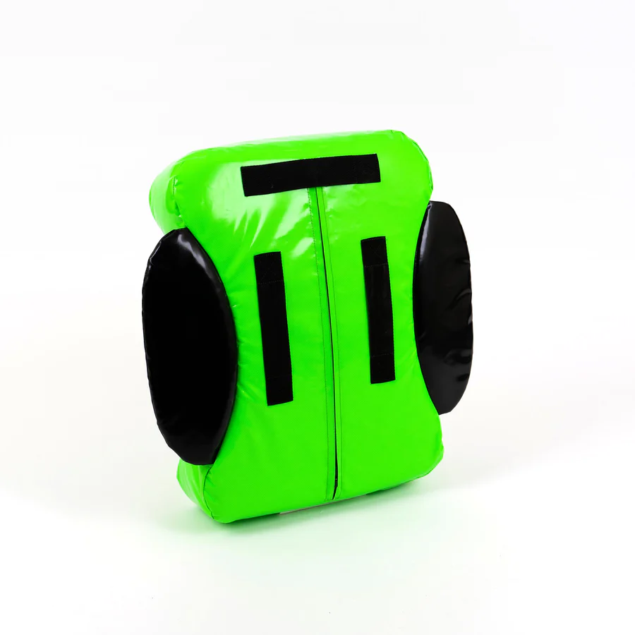 Gilbert Arrowhead Contact Shield by Ram Rugby EU in green, designed for rugby tackle and collision training.