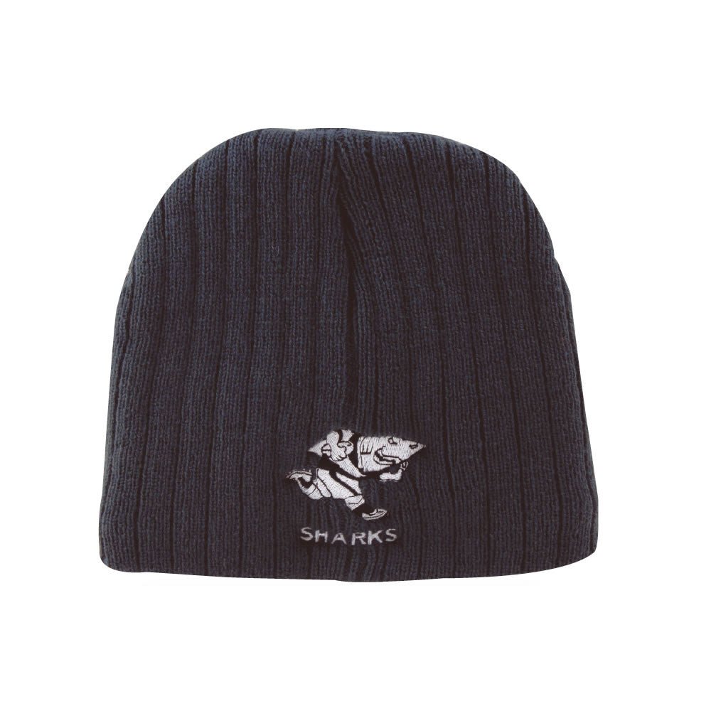 Ram Rugby premium knitted beanie in charcoal gray, soft comfortable rugby hat ideal for training and casual wear