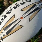 Close-up of Ram Rugby Victor 2.0 Elite Match Rugby Ball showing 3D grip texture and durable 4-ply polycotton material
