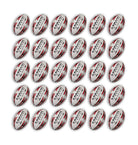 Thirty Ram Rugby Gripper 2.0 Pro Trainer rugby balls stacked next to two large breathable storage bags in black and blue.