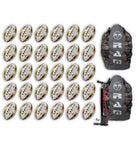 Ram Rugby Gripper 2.0 Pro Trainer Rugby Ball Bundle with 30 white balls and 2 black breathable storage bags for training