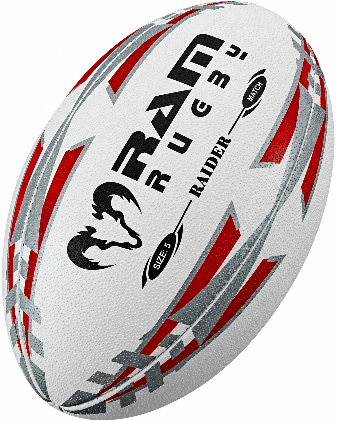 Ram Rugby Raider 2.0 Schwarzes Matchball-Bundle 15 Bälle mit Tasche