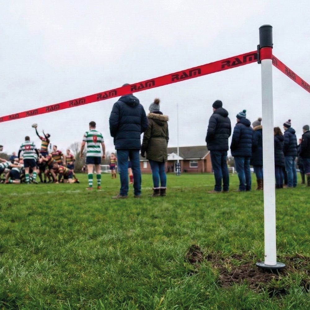 Ram Rugby Tragbare Spielfeld Respekt Barrieren 100m mit Pfosten & Band