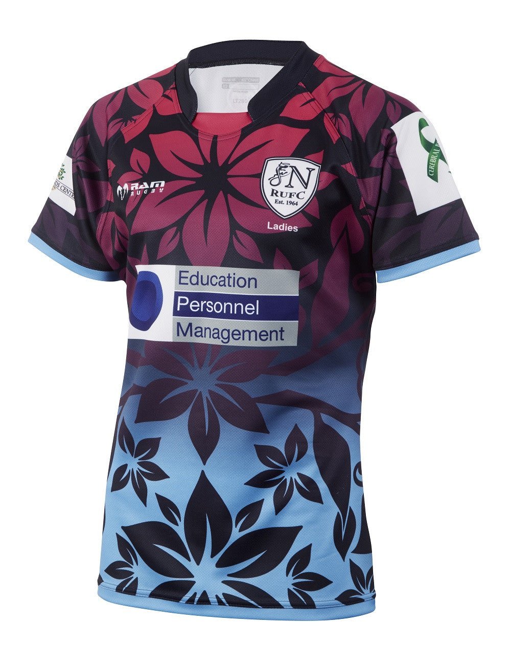 Ram Rugby Challenger Sublimated mid-stretch rugby shirt in durable 280gsm diamond knit with contoured semi-fit design