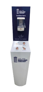 Ram Rugby Clenzi No-Touch Hand Sanitiser Station with 700ml dispenser, durable aluminium, stable free-standing design