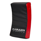 Ram Rugby Curve Hit Shield in black and orange, durable padded training equipment for rugby contact drills and skill development