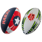 Ram Rugby custom printed micro rugby balls size 2.5 in vibrant colors, ideal promotional sports balls for ages 4 to 6 years