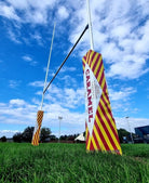 Ram Rugby Custom 10" Junior Post Protectors featuring vibrant digital print with 8cm thick padding for rugby posts