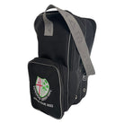 Ram Rugby custom rugby boot bag in red Tetron fabric with dual compartments and personalized embroidery options visible