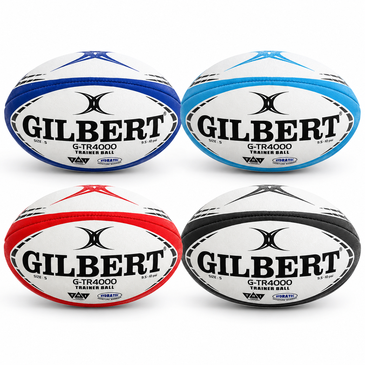 Gilbert G-TR4000 Training Rugby Ball – 4 Colours, Sizes 3–5