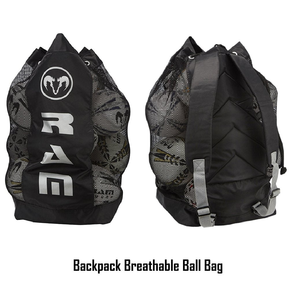 Gilbert Kinetica rugby match balls stacked inside a breathable bag, designed for senior club-level play and durability
