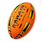 Ram Rugby Gripper 2.0 Neon Pro Trainer Ball close-up showing 3D grip texture and durable rubber laminate for junior training