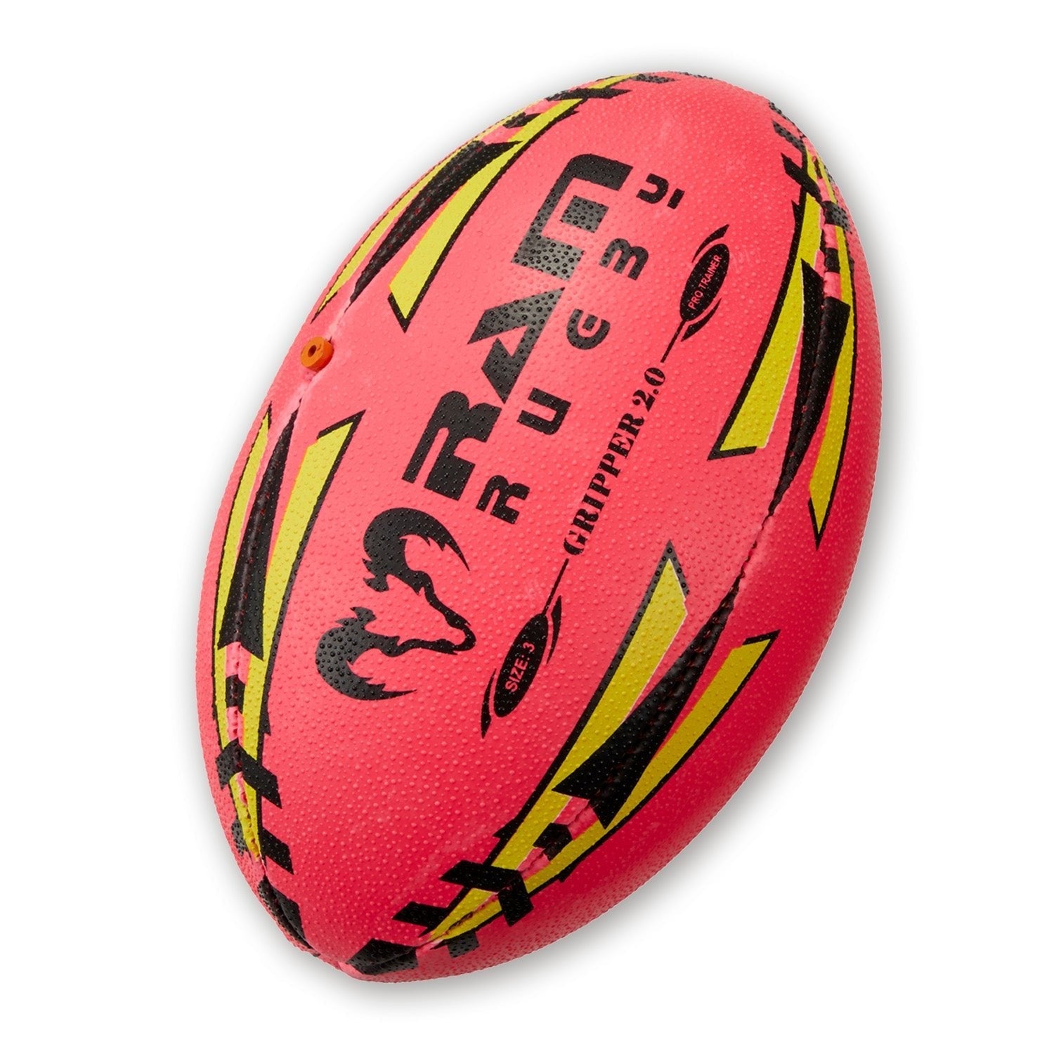 Thirty neon pink Ram Rugby Gripper 2.0 Pro Trainer balls with two breathable storage bags for training and transport