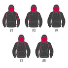 Ram Rugby custom hooded sweatshirt in navy blue cotton blend with full-length zip and embroidered logo, regular fit hoodie