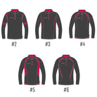 Ram Rugby Custom Micro Fleece Jacket in dark gray polyester with 220gsm weight, high collar, and full-length zip closure