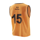 Set of 15 fluorescent Ram Rugby numbered training bibs in mesh polyester, showing vibrant colors and clear front-back numbering.