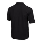 Back view of Ram Rugby Premium Poly Cotton Polo Shirt in black with reinforced seams and classic fit for durability