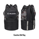 Ram Rugby Raider 2.0 Black Match Ball Bundle showing 15 size 5 black rugby balls with breathable carry bag for storage.