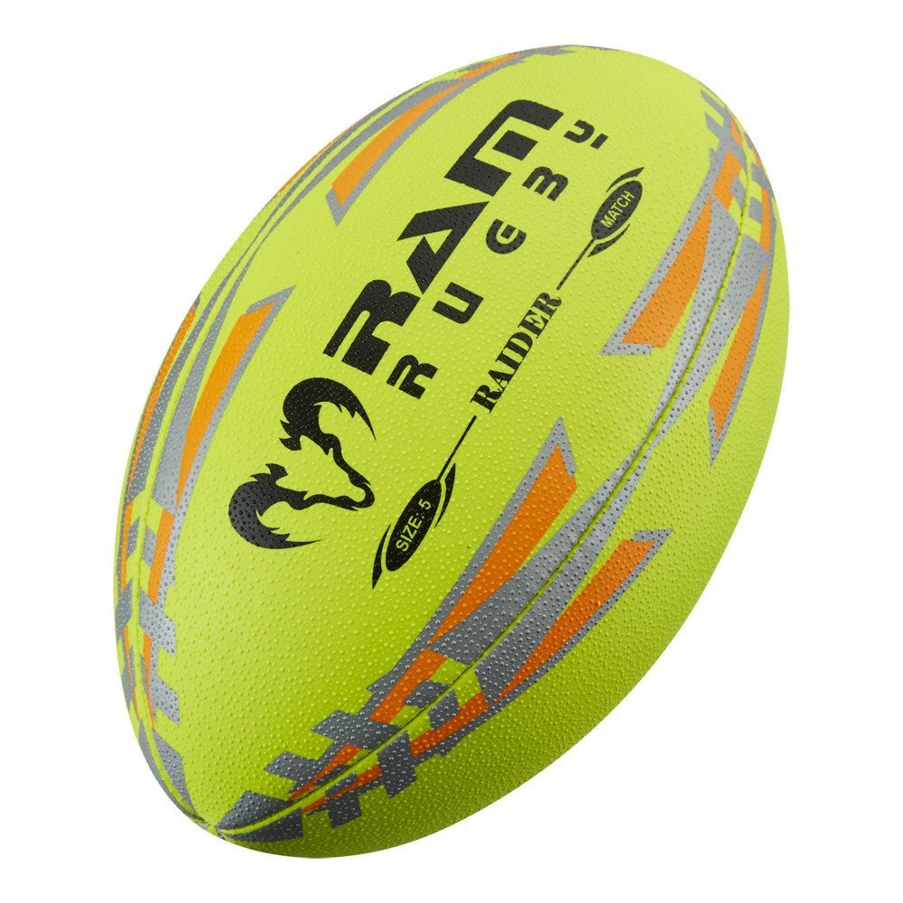 Ram Rugby Raider 2.0 Schwarzes Matchball-Bundle 15 Bälle mit Tasche