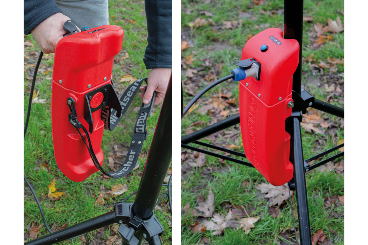 Nightsearcher Solaris Megastar lithium-ion spare battery pack for floodlights with 18Ah capacity and charger included