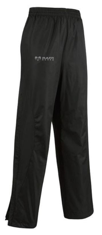 Ram Rugby Wet Bottoms showerproof training pants in navy with drawcord waist and soft jersey lining for comfort and protection